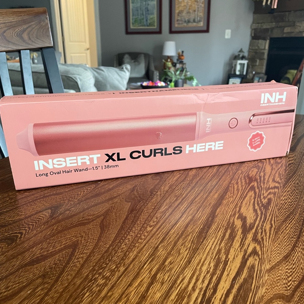NEW INH Hair Extra Long Oval Barrel Curling Iron with Ceramic Wand & Ionic Tech